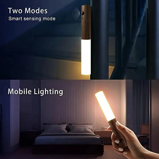 Wooden Portable Magnetic Sensor Lights - Premium