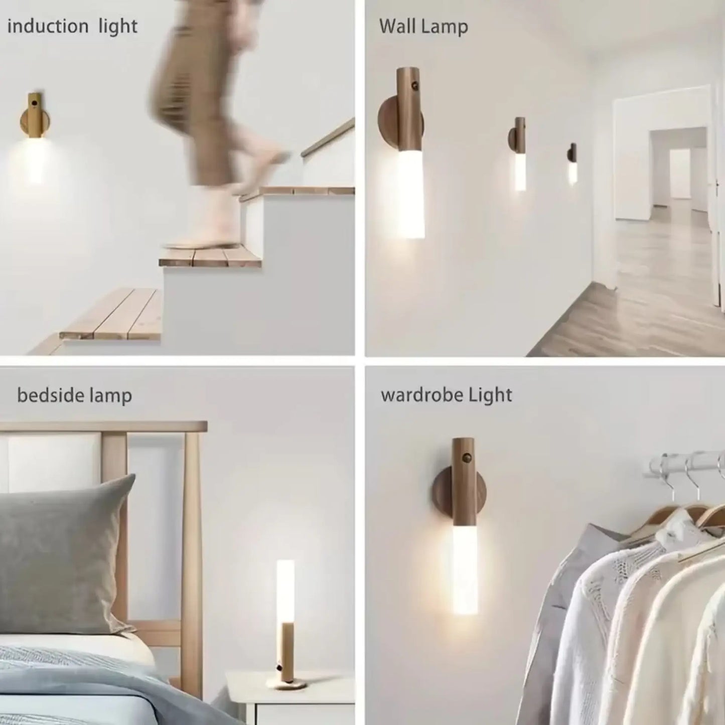 Wooden Portable Magnetic Sensor Lights - Premium