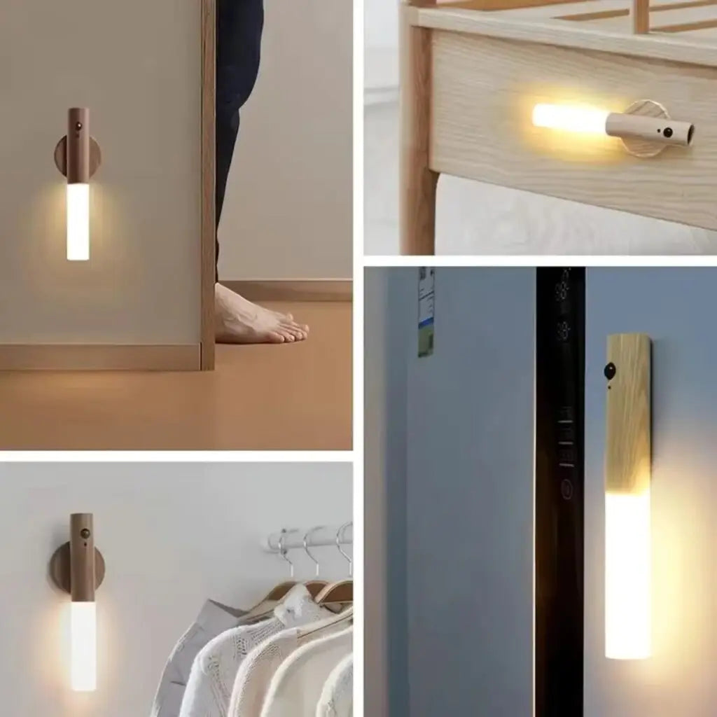Wooden Portable Magnetic Sensor Lights - Premium